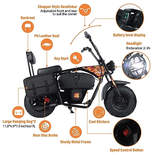 Oryxearth Electric Mini Dirt Bike 36V 1000W for Kids, Camo Blue & Yellow V8523