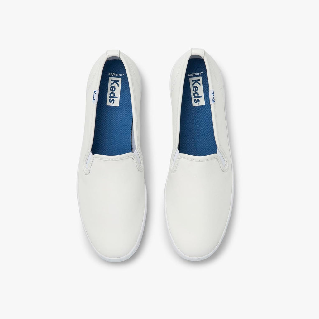 Keds Women's Champion Slip on Sneaker White Leather D4619