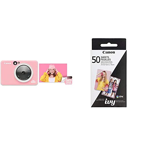 Canon IVY CLIQ 2 Instant Camera Printer, Mini Photo Printer, Turquoise (Matte) with Zink 20 sheet photo paper pack