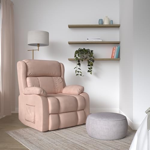 JULYFOX Lift Chair Lay Flat 400lbs Electric Recliner with Massage and Heat, PU Leather, Yellow B71450