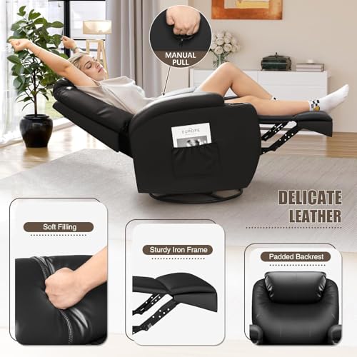 JUMMICO Power Lift Recliner Chair with Massage for Elderly PU Leather Black Y337