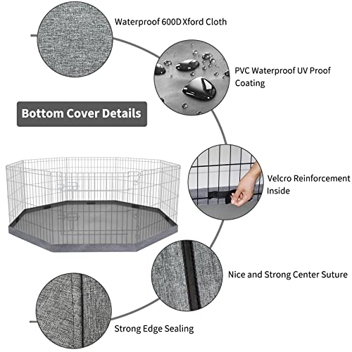 PETIME Foldable Metal Dog Exercise Pen 8 Panel with Bottom Pad C444