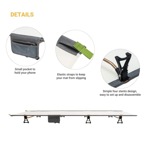 ATEPA Ultralight Folding Camping Cot for Adults, Portable Sleeping Bed, Beige O8465