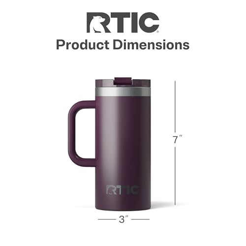 RTIC 20oz Road Trip Travel Mug with Lid and Handle, Insulated Stainless Steel P393441