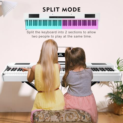 MUSTAR MDP-1200 Digital Piano 88 Key Weighted Hammer Action Keyboard with Stand, Pedal, Case, Black H320