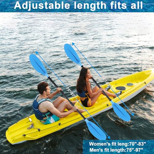 Kayak Paddle 4 Pieces Telescopic 70-97 inch for Kayaking Canoeing Boating Z1995
