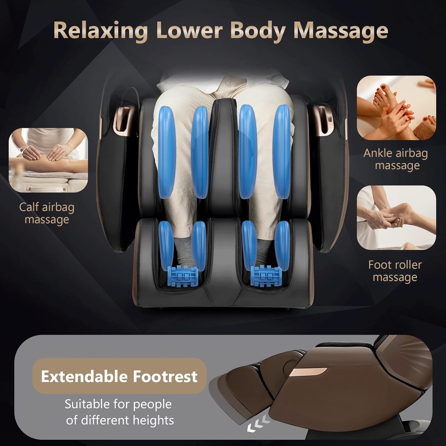 Giantex Massage Chair Full Body 3D Electric Zero Gravity Shiatsu Recliner with SL Track E55018