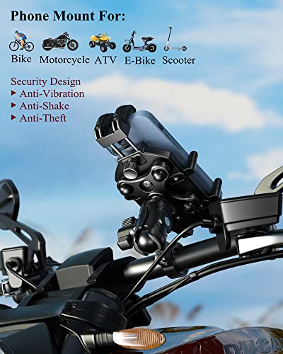 BRCOVAN Motorcycle Phone Holder with Vibration Dampener, Anti-Theft Mount for 5.4''-7.2'' Smartphones C49279