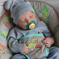 Lifelike Reborn Baby Dolls Boy - 18-Inch Levi Real Sleeping Baby Realistic-Newborn Soft Cloth Body Poseable Advanced Painted Baby Dolls with Gift Box Set for Kids Age 3+