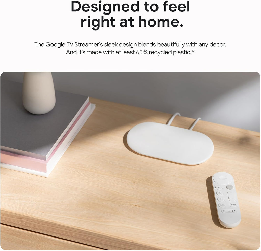 Google TV Streamer 4K with Voice Search Remote, 32 GB Storage, Porcelain V452