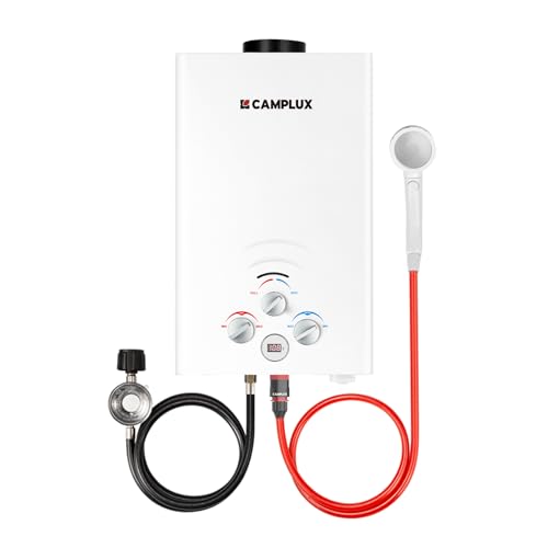 CAMPLUX 2.64 GPM Propane Portable Gas Water Heater, 68,000 BTU, White Y83276