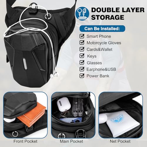 Motorcycle Thigh Bag with Removable Leg Straps for Men Women P726317