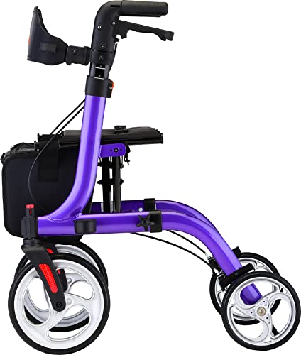 NOVA Medical Products Express Rollator Walker, Large Wheels, Red X4411
