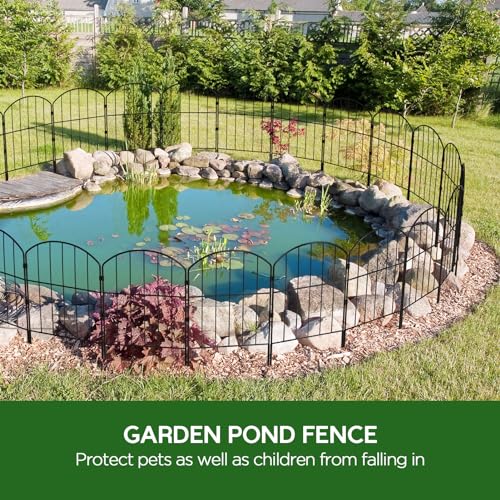 Goovilla Garden Fence, 10ft x 24in, Rustproof Metal Panels, Black No Dig Border G98349