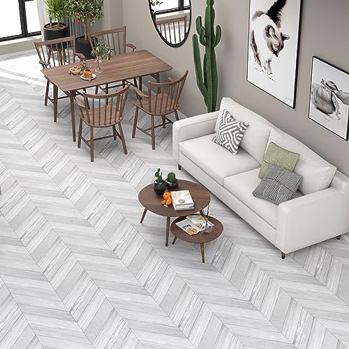 Oxdigi Peel and Stick Vinyl Flooring Roll 23"x393" Waterproof Wood Plank U1250
