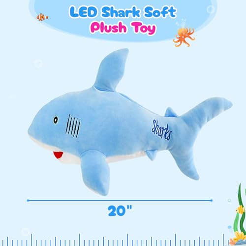 BSTAOFY 20'' Light Up Shark Stuffed Animal Glow Plush Toy I17161