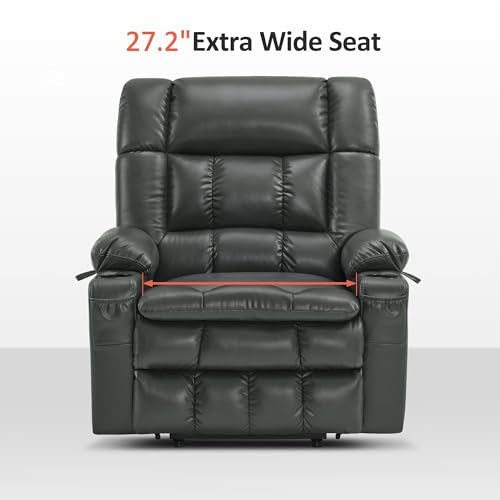 MCombo Dual Motor Power Lift Recliner Chair for Elderly with Heat and Massage, Black E570141