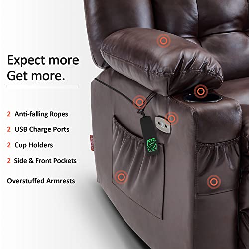 MCombo Dual Motor Power Lift Recliner Chair for Elderly with Heat and Massage, Black E570141