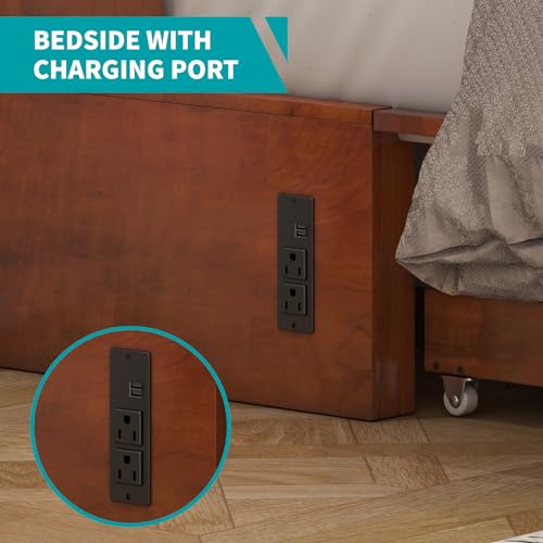BALUS Murphy Cabinet Bed Queen with Charging Station, Tri-fold Memory Mattress, Storage Drawers, White Y6917
