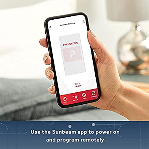 Sunbeam LoftTec Wi-Fi Connected Heated Blanket, King Size, Slate Gray T712059