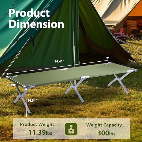 Outvita Folding Camping Cot with Carry Bag, Lightweight Portable Sleeping Bed L5442