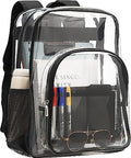 TPU Clear Backpack, Stadium Approved Large Clear Backpack, Clear Backpack Heavy Duty for Stadium, Work, Travel