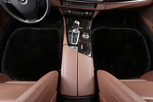 Dotesy Genuine Australia Sheepskin Auto Front Seat Cushion Natural Wool Car Seat Cover (Beige) O16353