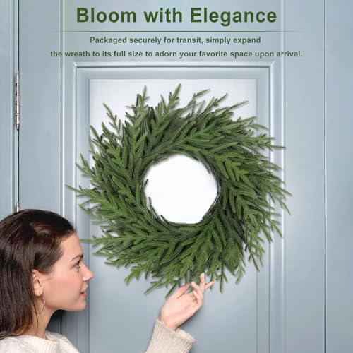 Artgar 26 Inch Pine Wreath for Front Door Christmas Decor T2410