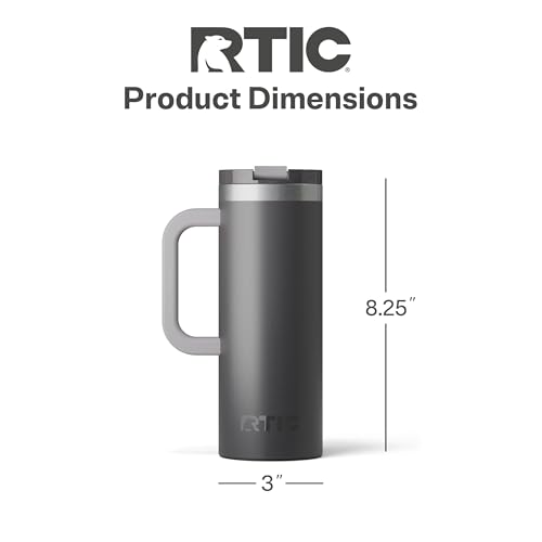 RTIC 20oz Road Trip Travel Mug with Lid and Handle, Insulated Stainless Steel P393441
