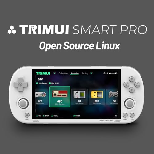 Trimui Smart Pro 4.96" Handheld Game Console with 128G SD Card (Black) U327