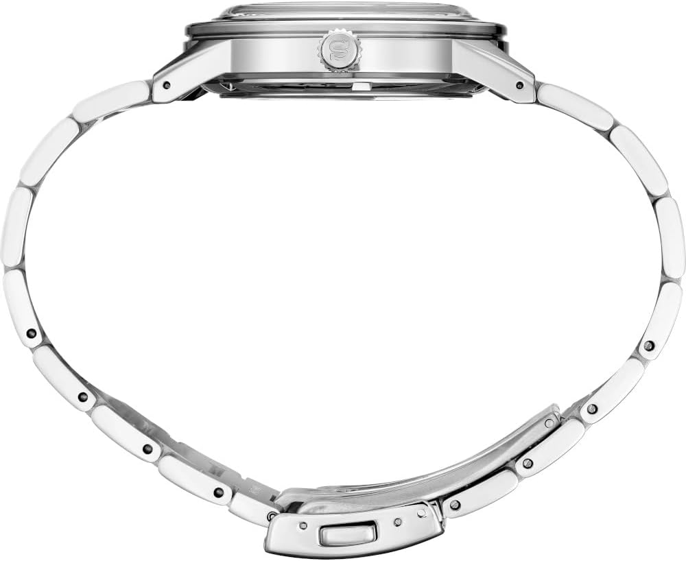 SEIKO Men's Presage Automatic Watch, Black Dial Silver Stainless Steel Band L676