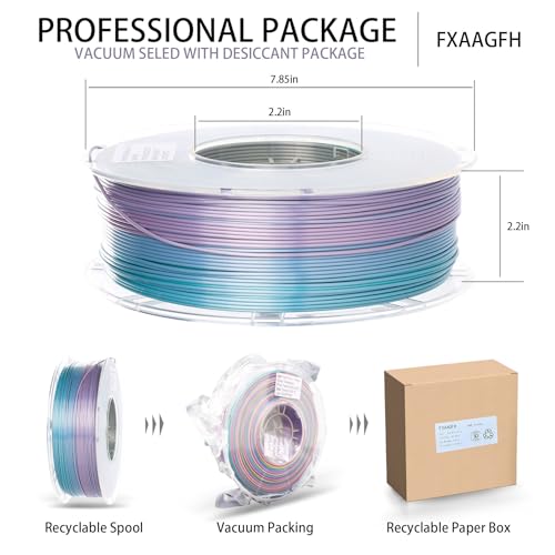 Rainbow 3D PLA Printer Filament 1.75mm Matte, 1kg P386477