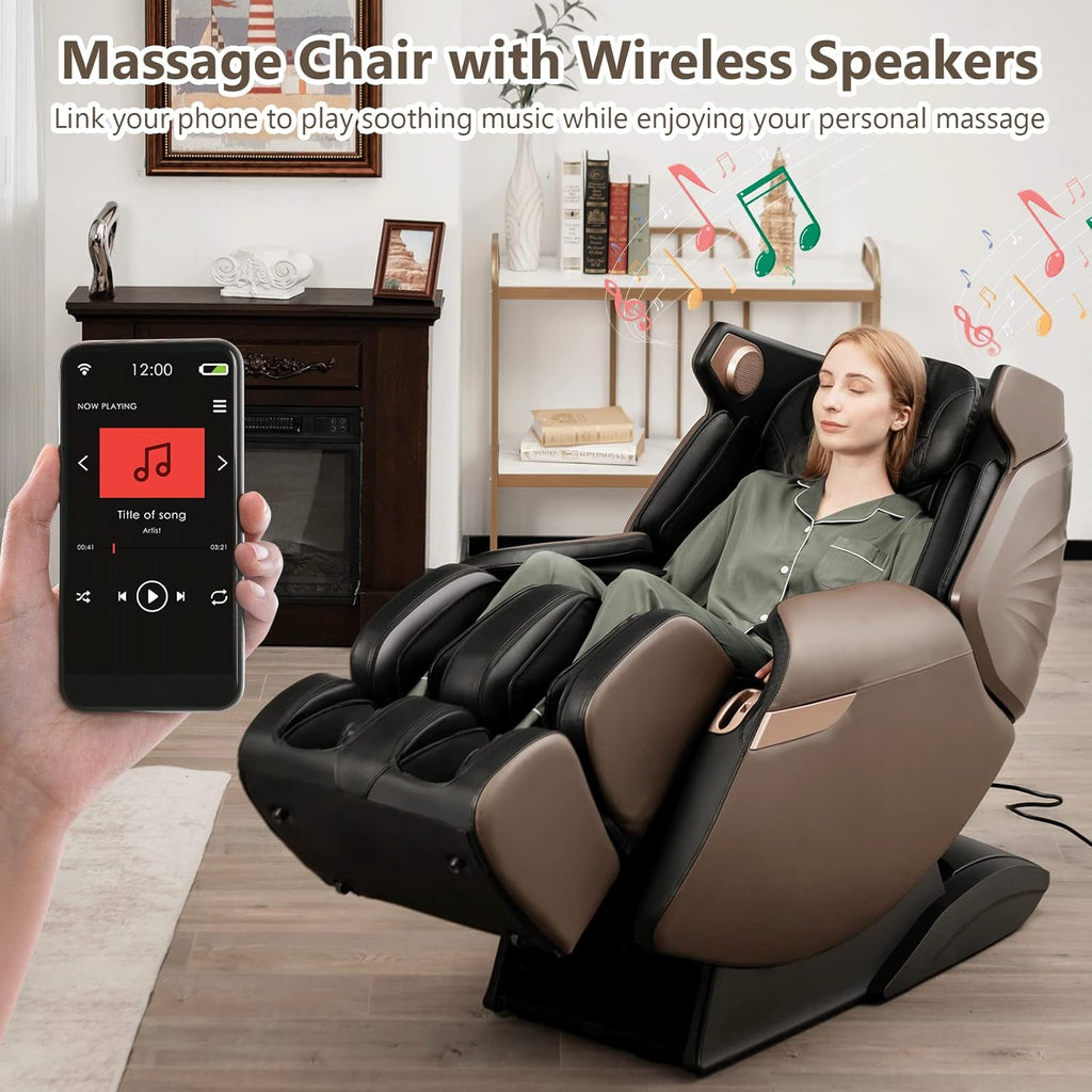 Giantex Massage Chair Full Body 3D Electric Zero Gravity Shiatsu Recliner with SL Track E55018