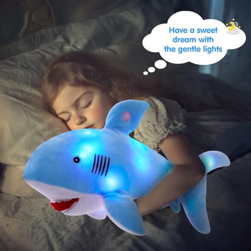 BSTAOFY 20'' Light Up Shark Stuffed Animal Glow Plush Toy I17161