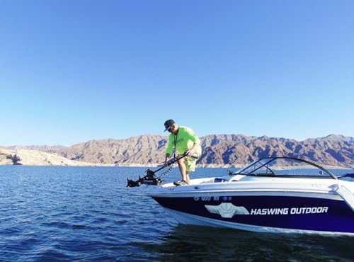 HASWING Boat Electric Trolling Motor 12V 55lbs GPS Bow Mount with Wireless Remote K439553