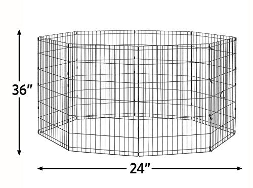 New World Folding Metal Dog Exercise Pen, 24-Inch Tall, Black E-Coated Q53206