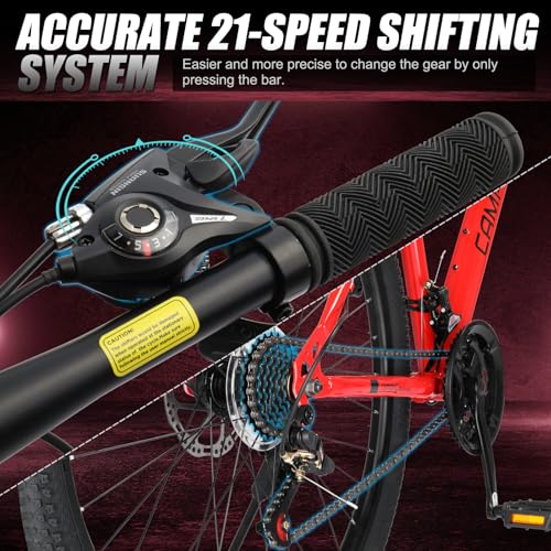 26/27.5" Mountain Bike 21 Speed for Adults, High Carbon Steel Frame R334756