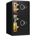 7.2Cu ft Extra Large Home Safes Water and Fireproof with Two Departments, Large Fireproof Safe for Home Use With Hidden Compartment, Separate Lock Box and Led Light (Large Safe)
