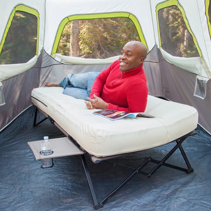 Coleman Queen-Size Airbed Cot Combination with Steel Frame, Battery Pump Included P918982