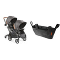 Contours Curve V2 Convertible Tandem Double Stroller & Options Elite V2 Parent Organizer Accessory - Black Herringbone