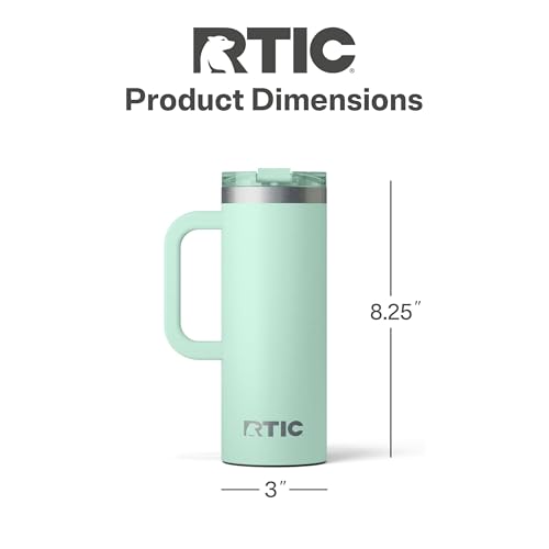 RTIC 20oz Road Trip Travel Mug with Lid and Handle, Insulated Stainless Steel P393441