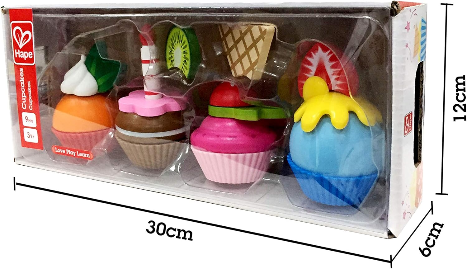Hape Colorful Wooden Cupcakes Pretend Play Food Kitchen Toy U311