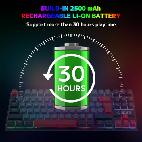 Wireless TKL Keyboard Mouse Combo Rechargeable LED Backlit for PC Laptop PS4 PS5 Switch N584