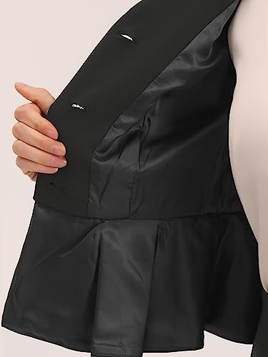Allegra K Women's 2 Piece Collarless Peplum Blazer & Pencil Skirt Suit O164