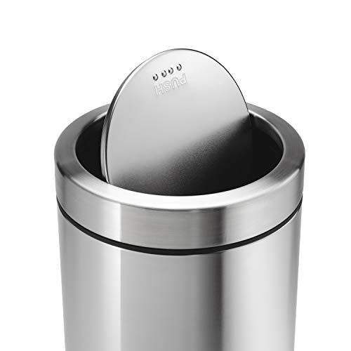 simplehuman 30 Liter Round Step Trash Can, Brushed Stainless Steel W1408