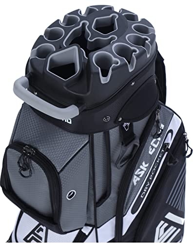 ASK ECHO T-Lock Golf Cart Bag with 14 Way Organizer Divider Top, Premium Cart Bag with Handles and Rain Cover for Men