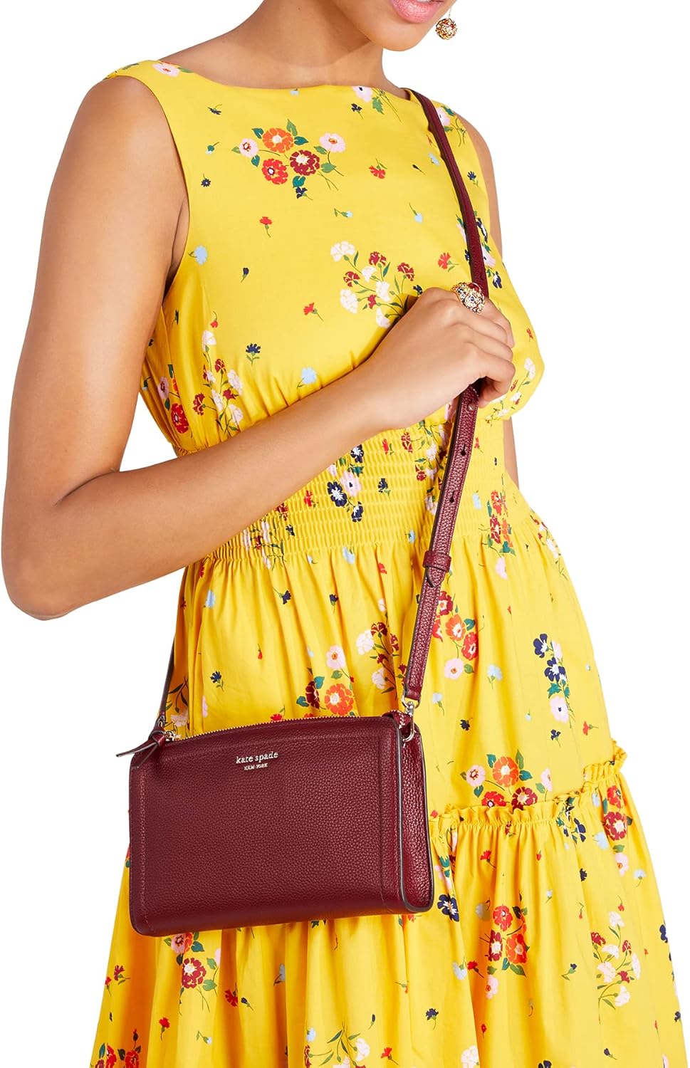 Kate Spade New York Knott Pebbled Leather Small Crossbody Autumnal Red G125029