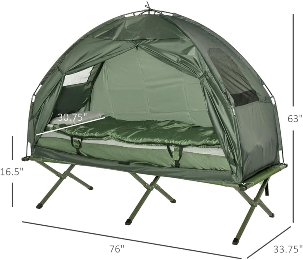 Portable Folding Camping Cot for Adults with Sleeping Bag Z963