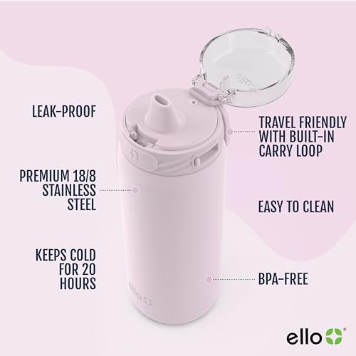 Ello Cooper 32oz Stainless Steel Water Bottle with Straw and Handle Q4598