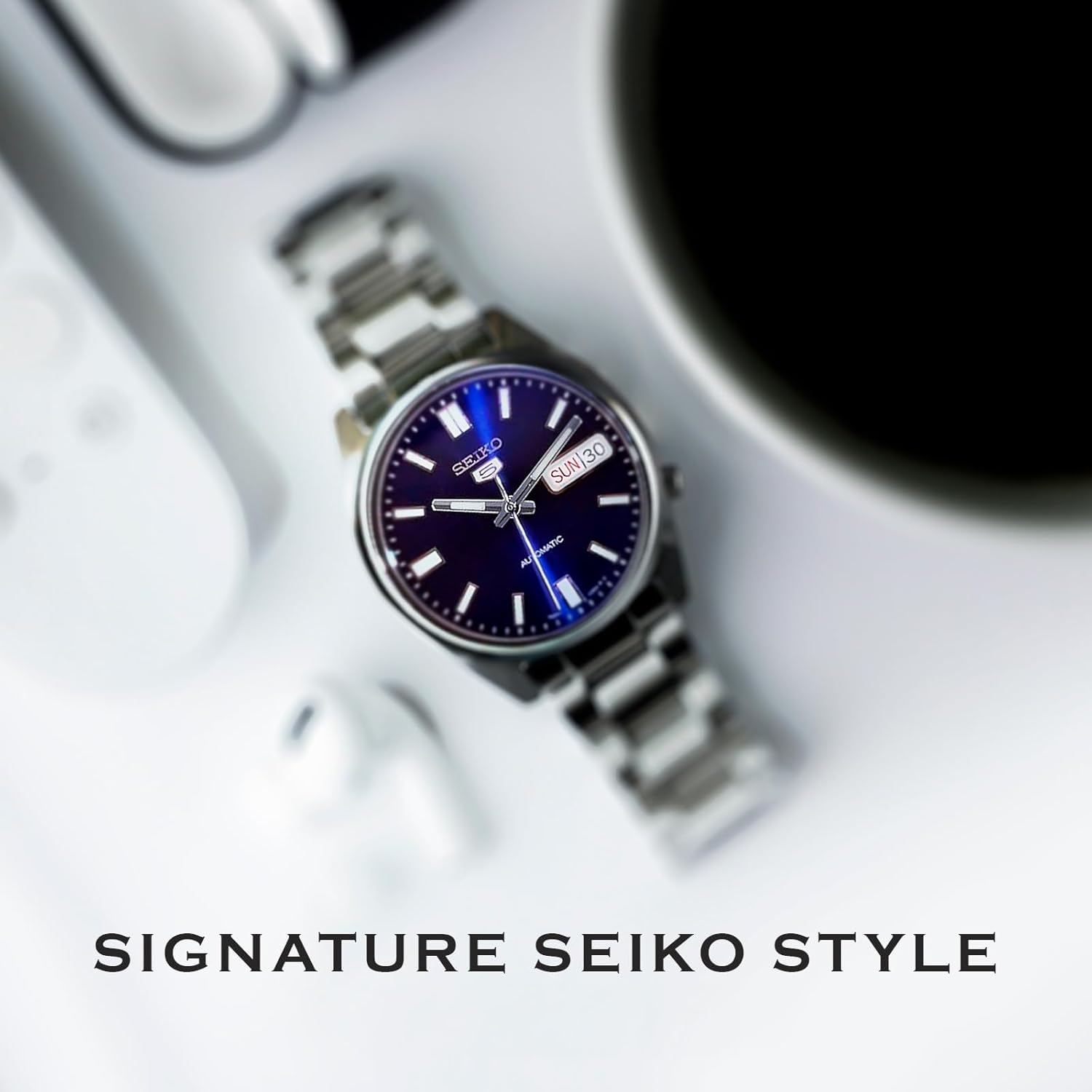 SEIKO SNXS77 Automatic Watch for Men, Blue Dial, Stainless Steel H492